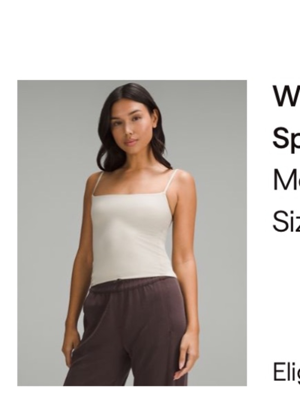 lululemon athletica Nude Beige Spaghetti Strap Tank Top